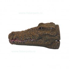 Ornament acvariu cap de crocodil cascator 13 cm