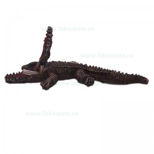 Ornament acvariu crocodil mic cascator 18 cm